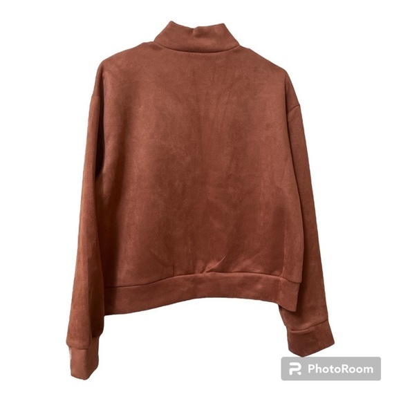 T Tahari Rust Rose Gold Pullover Sweatshirt Large - Picture 2 of 4